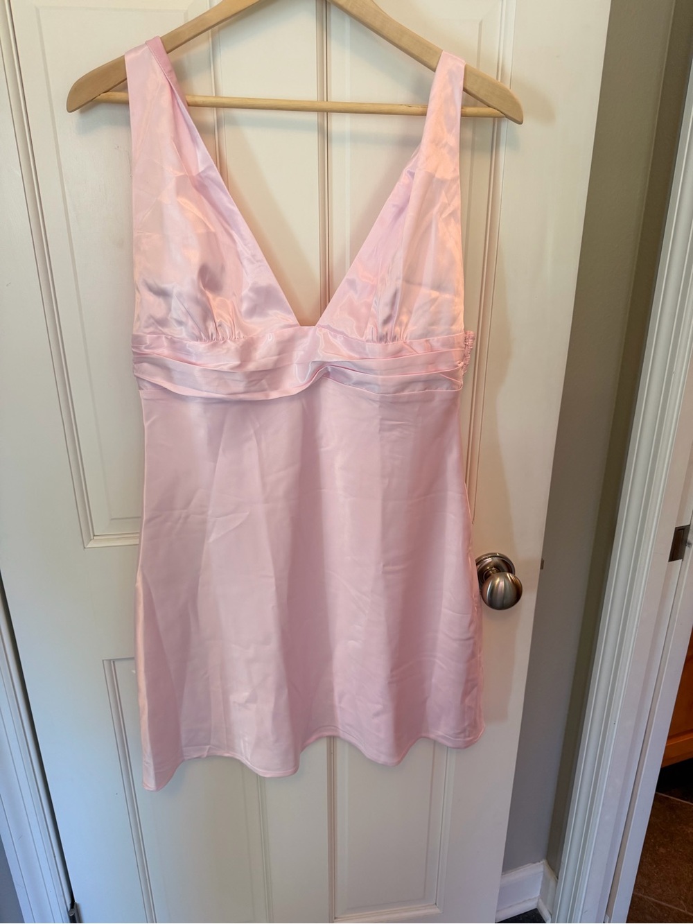 Beginning Boutique Indy Pink Satin Mini Dress